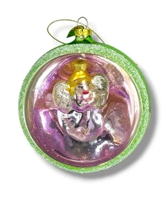 Diorama in Vetro Mercurio Angelo Decorazione Natalizia Verde, Rosa - Foto 1 di 7