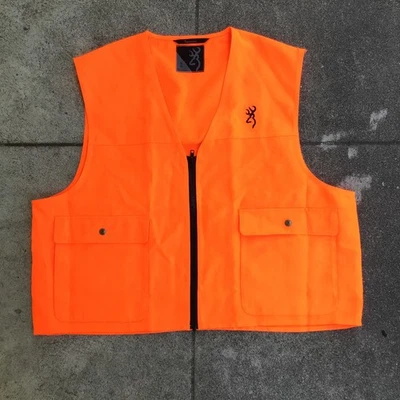 Browning Safety Hunting Vest Blaze Orange Men XL Zip Up - Image 1 of 4