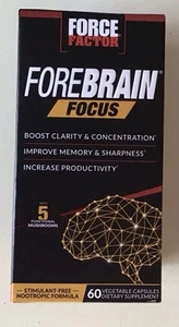 Force Factor Forebrain Focus Brain Booster Supplement 60 Capsules - Picture 1 of 5