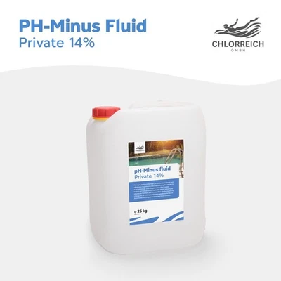 CHLORREICH Flüssiger pH-Senker für Pools, pH-Minus Private 14%, 25,00 kg