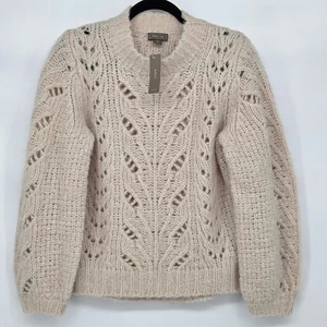 J.Crew Point Sur NEU Damen Pullover mit kleinen Pointelle Ösen Oberteil creme beige - Bild 1 von 5
