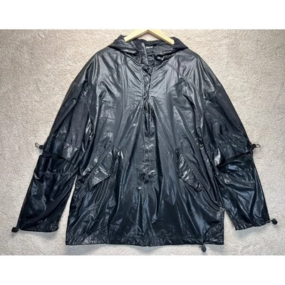 Chaqueta cortavientos Ivy Park negra con capucha Beyonce cremallera completa para mujer L Foto 1 de 4