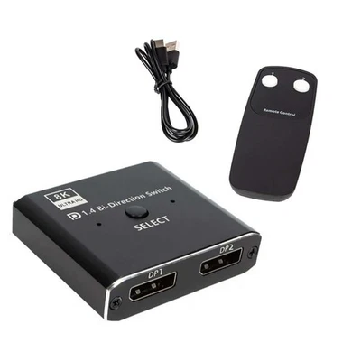 DP 1.4 Bidirektionaler Umschalter Splitter 2X1 1X2 8K Displayport Umschalter IR - Bild 1 von 4