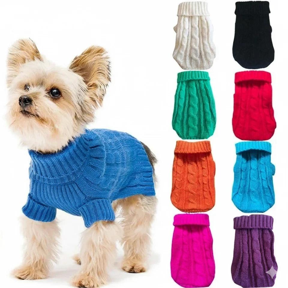 Dog Winter Clothes Knitted Pet Clothes For Small Medium Dogs Chihuahua Puppy Pet - Image 1 of 1