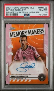 2024 Topps Chrome MLS Mania Memory Makers arancione automatico /25 Sergio Busquets PSA 10 - Foto 1 di 3