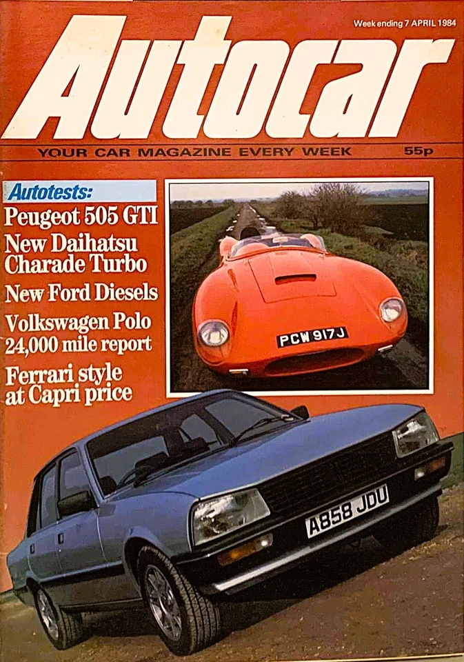 AUTOCAR MAGAZINE 07-APR-84 - Peugeot 505 GTi, Kougar Monza, Daihatsu Charade - Image 1 of 4