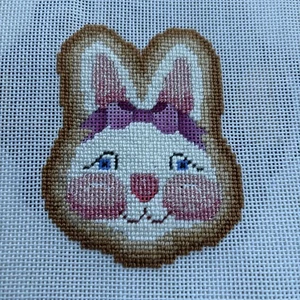 Susan Roberts Easter Bunny  Ornament Handpainted Needlepoint Canvas Partial - Picture 1 of 4