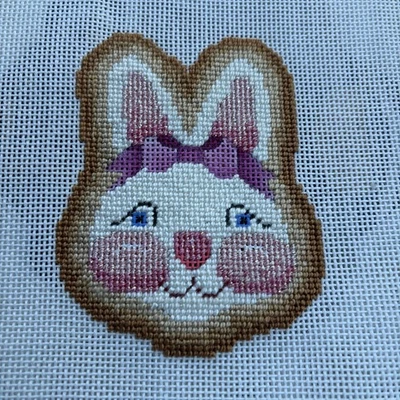 Susan Roberts Easter Bunny  Ornament Handpainted Needlepoint Canvas Partial - Image 1 of 4