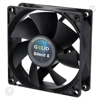 Gelid Solutions Silent 8 Black 80mm Case Fan 1600 RPM 21 CFM 18.9 dBA 3-Pin - Image 1 of 4
