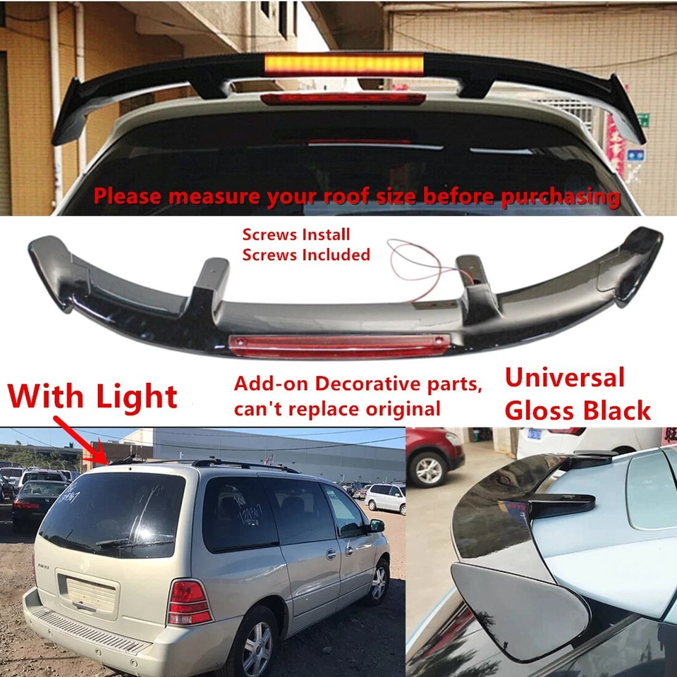 W/ Light Universal For 2004-2006 Mercury Monterey Rear Window Roof Spoiler Wing - Image 1 of 4