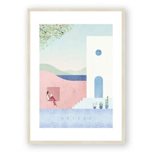 Greece Print , Vintage Travel Poster , Vintage Wall Art , Greek Art Deco Print - Bild 1 von 8