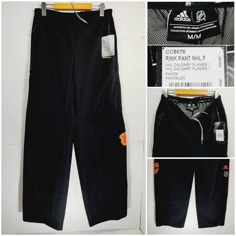 NWT Adidas Pro Collection Calgary Flames Mens Medium Rink Pants Lined Black Cover