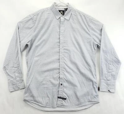 English Laundry Performance Shirt Men Large Blue White Pocket Stretch Flip Cuffs - Image 1 of 4