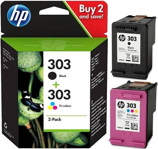 HP 303 originale nero colore HP303 Multipac cartuccia cartucce (07/2026) - Imagen 1 de 1