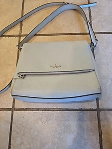 Kate Spade Leila Medium Flap Shoulder Bag Muted Blue Purse Crossbody - Picture 1 of 23