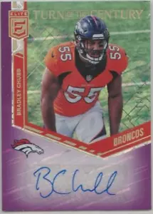 Bradley Chubb 2018 Panini Elite Totc púrpura auto novato radiocontrol / 49 Broncos - Imagen 1 de 1