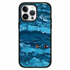 Blue Wave Oil Painting Acrylic Phone Cover Case For iPhone 11 12 13 14 Pro Max