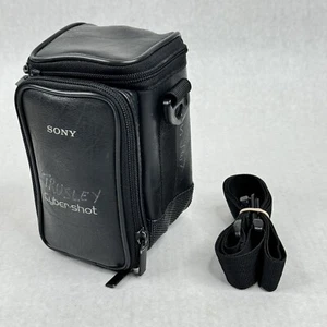 * Vintage Sony Cyber-Shot Camera Leather Case Bag & Adj. Shoulder Strap READ - Picture 1 of 8