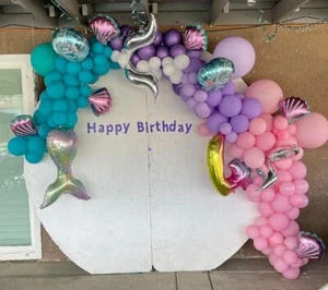 Mermaid Party Decor Garland DIY Pastel Balloon Set for Kids Birthday Party Decor - Picture 1 of 5