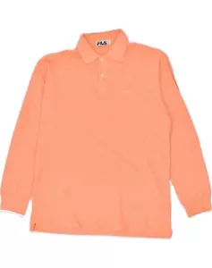 FILA Polo Shirt Uomo Maniche Lunghe IT 52 Large Arancione OX01 - Foto 1 di 3