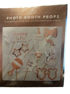 GINGER RAY 10 ROSE GOLD FOILED BABY SHOWER PHOTO BOOTH PROPS - Picture 1 of 2