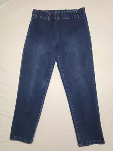Soft Surroundings Womens Jeans Pull On Medium Stretch Tapered Dark Wash - Picture 1 of 13