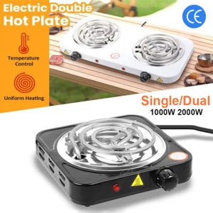 1000/2000W Portable Electric Single Dual Burner Hot Plate Cooktop Cooking Stove - Picture 1 of 33