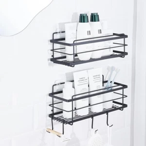 KINCMAX Shower Shelves 2-Pack - Premium Self Adhesive Shower Caddy w/ 4 Hooks - Picture 1 of 3
