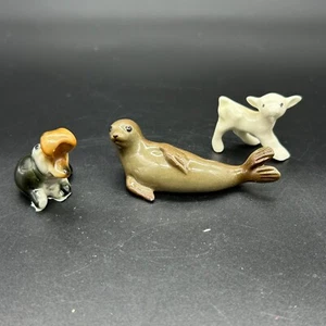 Juego de 3 hipopótamos bebé hipopótamo, foca, ternero vaca de colección animales miniatura - Imagen 1 de 7