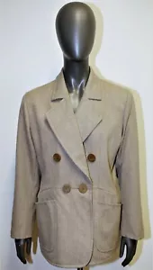 Vintage 80s jacket SAINT LAURENT RIVE GAUCHE beige wool 44FR 12US made in France - Picture 1 of 9
