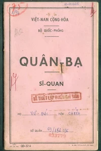 VIETNAM Official Military Booklet Quân Bạ Sĩ Quan VŨ ĐỨC CHIẾN 1970 KBC 4113 - Picture 1 of 5