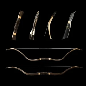 AF archery 52" Black Fiber Tatar Glossy Bow Traditional Recurve Horse Bow - Picture 1 of 5