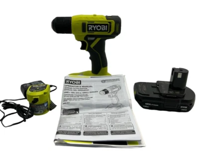 RYOBI ONE+ 18V 3/8 in Drill/Driver Kit 1.5 Ah Battery & Charger PCL201K1 (OB)