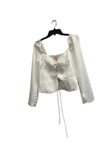 LEYDEN Women's Dotted Off-The-Shoulder Halter nec Top in Bridal White Size L NWT - Picture 1 of 2