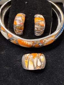 BBJ Schmuckset Inlay zusammenhängendes Design, hochwertige Handarbeit selten - Bild 1 von 15