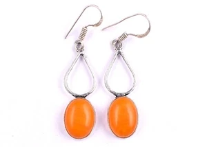 Citrine Gemstone 925 Sterling Silver Handmade Dangle Drop Earrings Women Gift - Picture 1 of 11