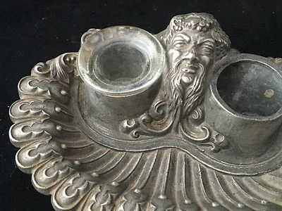 Bacchus encrier Inkwell Antique French 19 ème siècle Vide Poche  - Photo 1/4