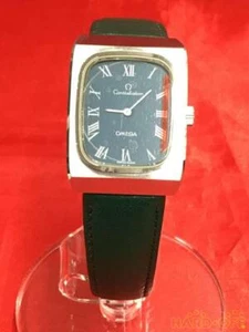Omega Constellation Vintage Overhaul Blk Rectanglar Manual Winding Mens Watch - Picture 1 of 6