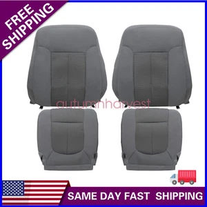 Fits 2011-2016 Ford F250 Driver & Passenger Bottom & Top Cloth Seat Cover Gray - Picture 1 of 23