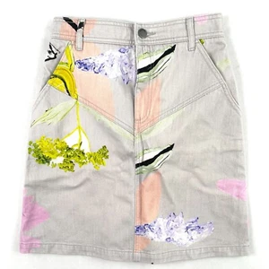 Gorman x Kaitlin Johnson Denim Skirt Womens Size 8 Grey Multicolour - Picture 1 of 11