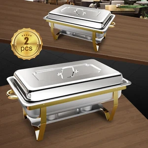2/4/5/6/8 Pack 8 QT Gold Chafing Dish, Stainless Steel Food Warmer for Catering - Picture 1 of 11