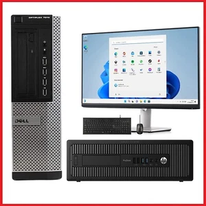 CHEAP FAST PC Windows 11 Computer with 22" Monitor i5 CPU 8GB 256GB SSD Dell HP - Picture 1 of 24