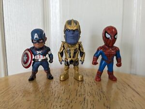 Marvel Prodigy Toys Mini Captain America, Thanos & Spiderman Action Figures 4in