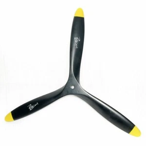 12x8 wood propeller 3-blades black beechwood RC model fuel engine power blade - Picture 1 of 6