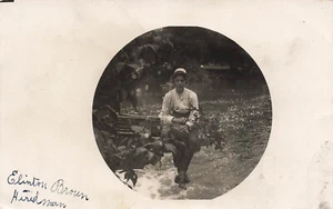 VINTAGE RPPC MAN OVER RIVER CLINTON BROWN HIRED HAND TORONTO ON CANADA 072124 T - Picture 1 of 3