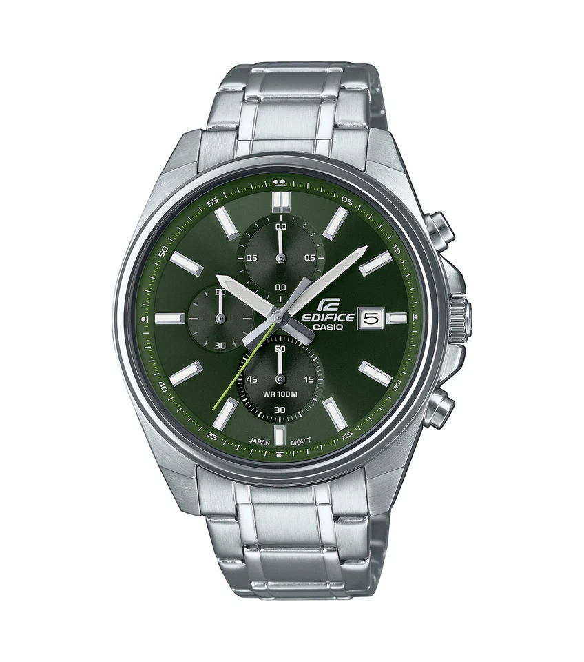 OROLOGIO CASIO EDIFICE CRONOMETRO UOMO ACCIAIO QUADRANTE VERDE EFV-610D-3CVUEF - Immagine 1 di 1