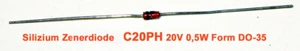 C20PH Si Zenerdiode 0.5W 20V DO35 vergleichbar BZX79-C20, B20PH, NEU - Bild 1 von 1