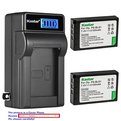 Cargador de pared LCD de batería Kastar para cámara Olympus BLS-1 PS-BLS1 y Olympus E-620 Foto 1 de 4