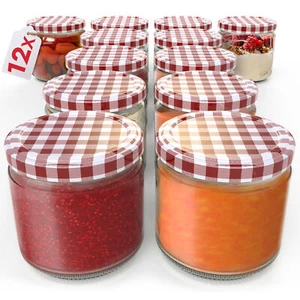 12x 330ml Einmachgläser Schraubdeckel Vorratsgläser Sturzgläser Marmeladengläser - Bild 1 von 8