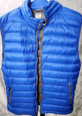 32 Degrees Puffer Vest L Blue Down Insulated Quilted Outdoor Pockets Packable  - Image 1 of 4